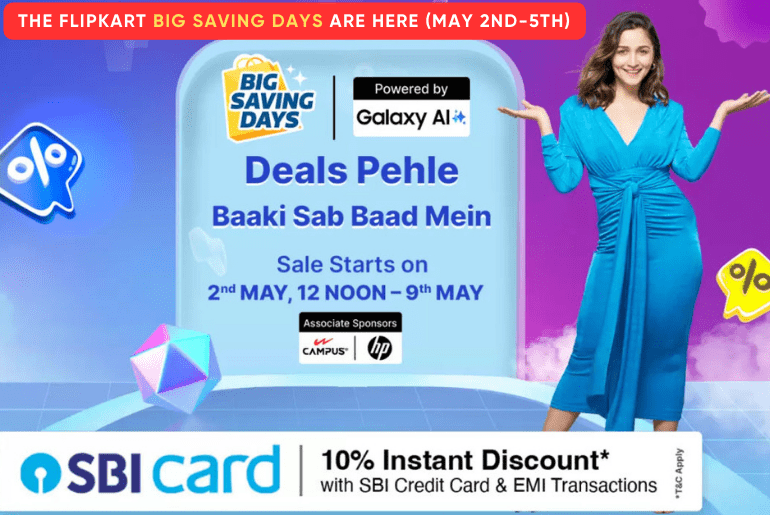 Alia Bhatt presenting in the Banner of Flipkart Big saving days sale