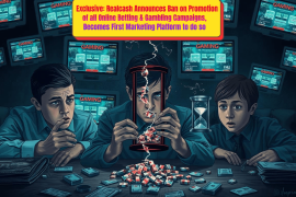 Announcement of Ban on all Online Betting & Gambling Campaigns! Realcash.in, Becomes First Marketing Platform to do so