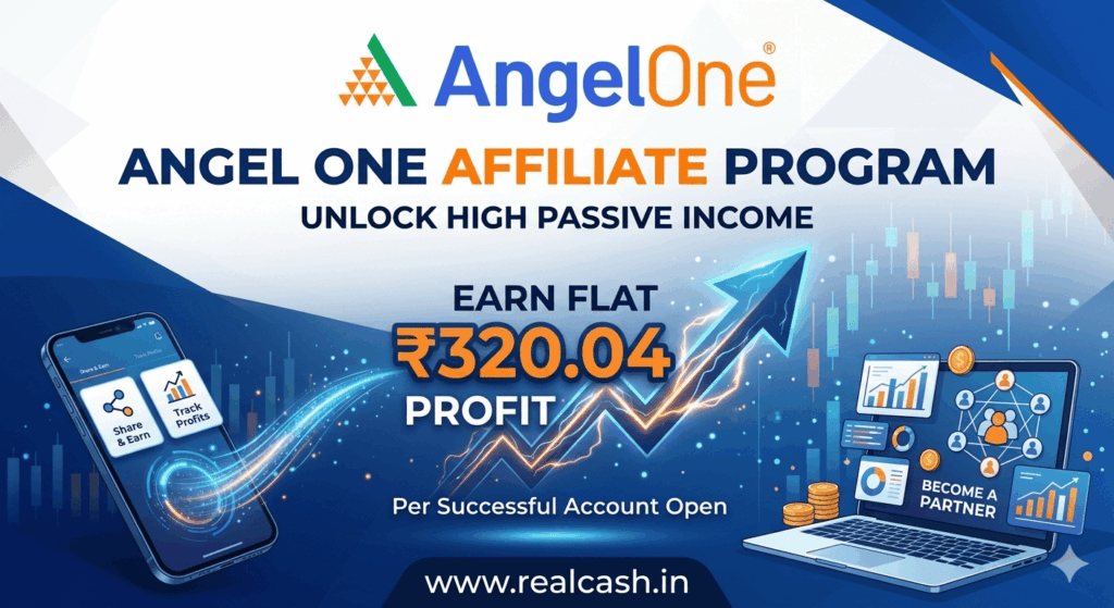 Banner of Angelone Demat account affiliate program