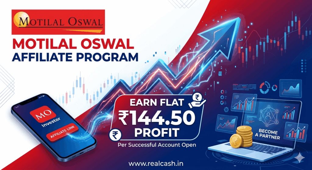 Banner of Motilal oswal affiliate program