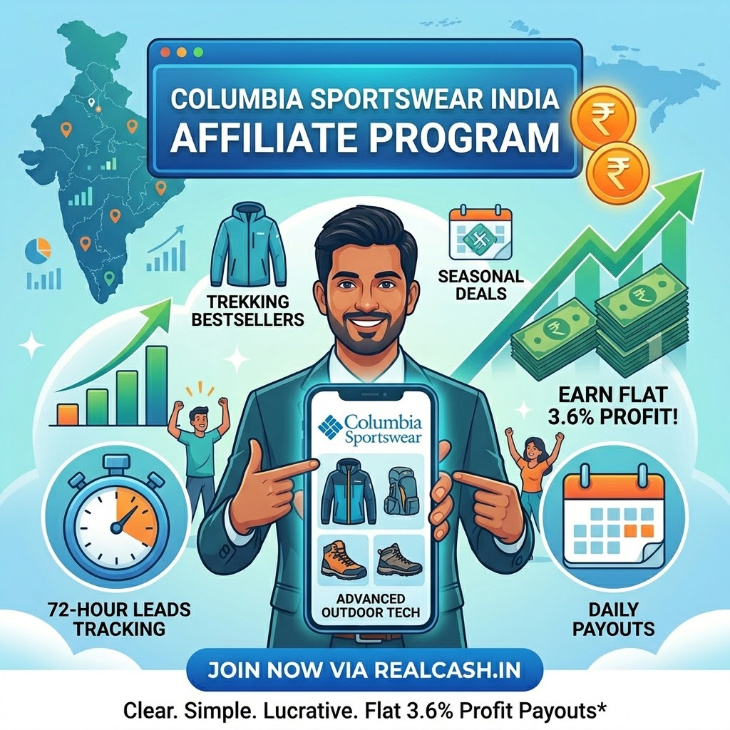 Columbia Sportswear India Affiliate Program banner